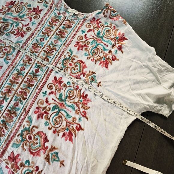UMGEE Womens Floral Embroidered Dolman Top Blouse Size S Boho Colorful Artsy - Picture 6 of 7